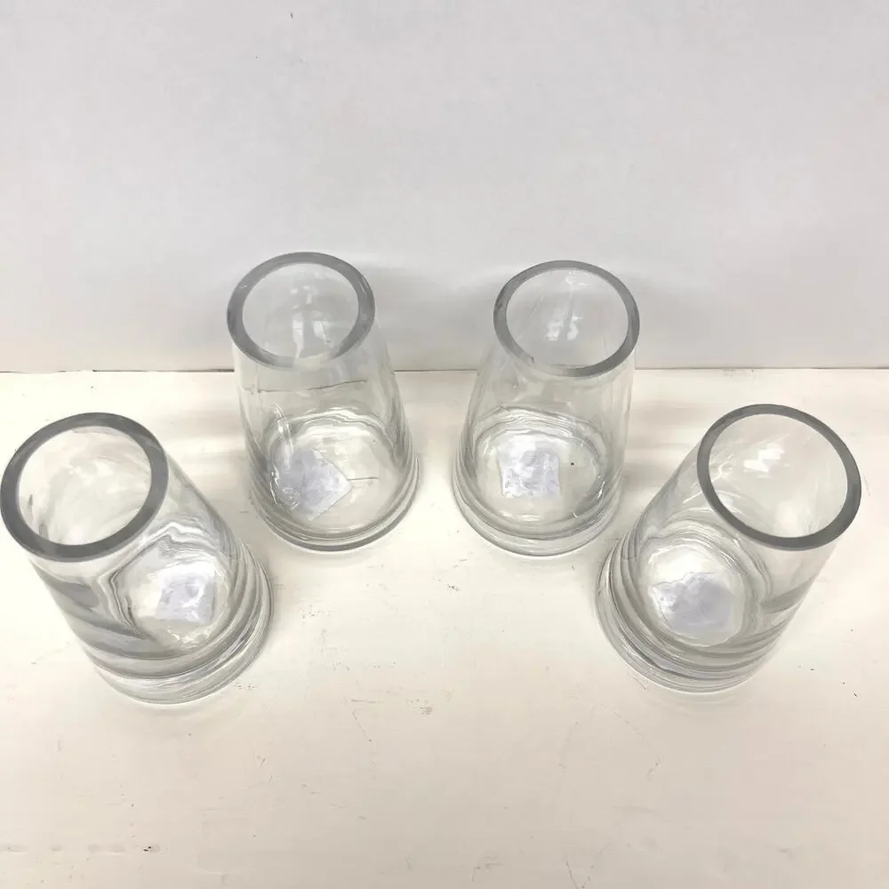 Fat Pyramid Vase 4.5in Tall Set of 4